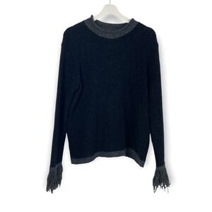 Vintage Helen Harper Black Fringe Sweater size Medium